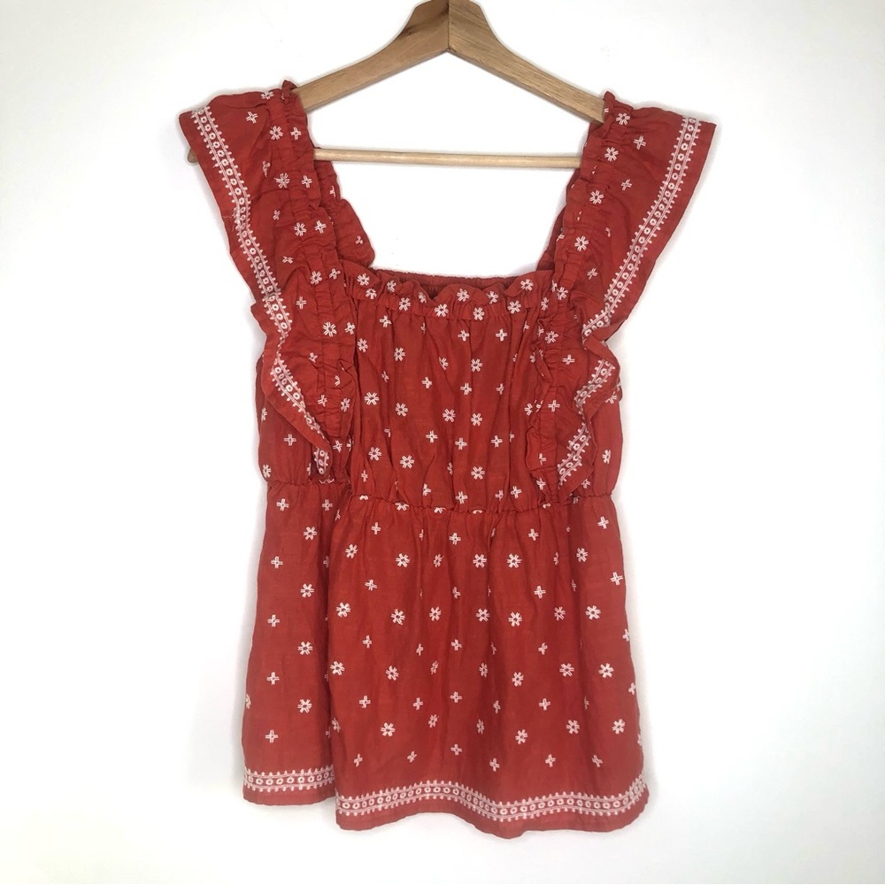 NWT Old Navy Embroidered Ruffle Top